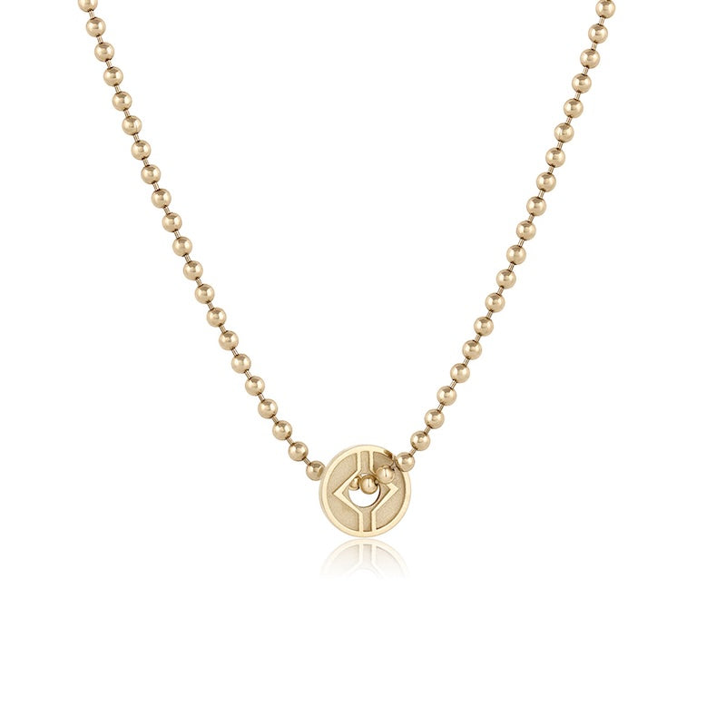 Baby Choice Pendant in yellow gold, front view