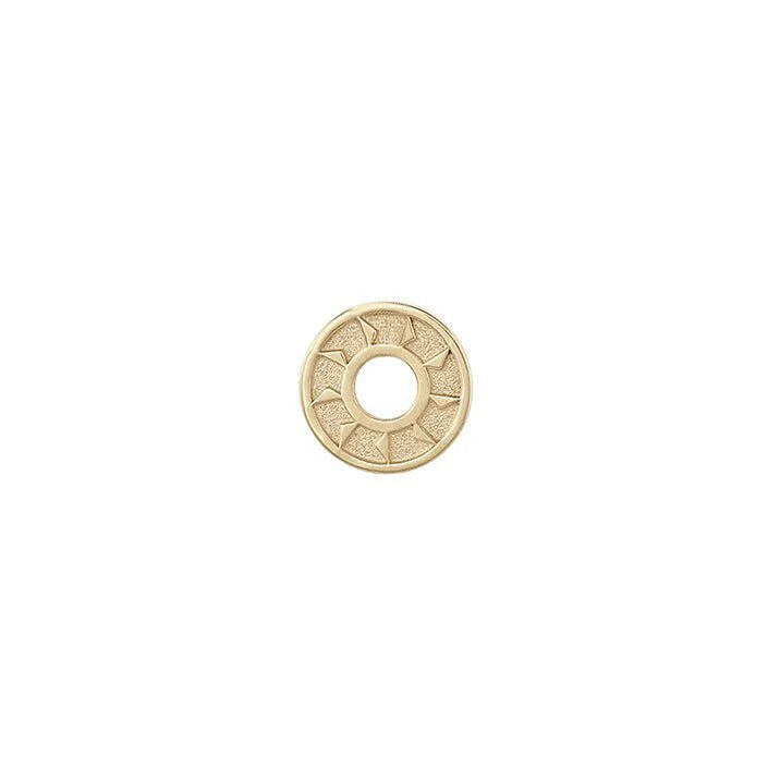 Baby Ennead Earring Charm in yellow gold, front view