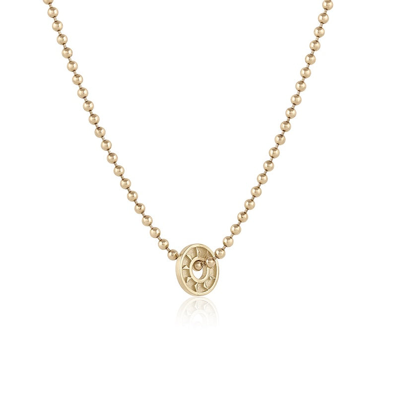 Baby Ennead Pendant in yellow gold, front view