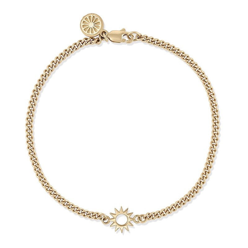Baby Spur Chain Bracelet in yellow gold, flat view