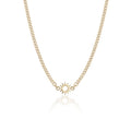 Baby Spur Chain Necklace in yellow gold, front view