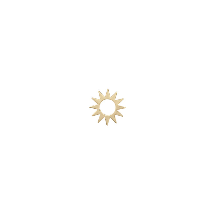 Baby Spur Earring Charm in yellow gold, front view