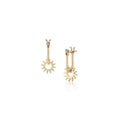 Baby Spur Earring in yellow gold, front and side view
