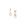 Baby Spur Earring in yellow gold, front and side view