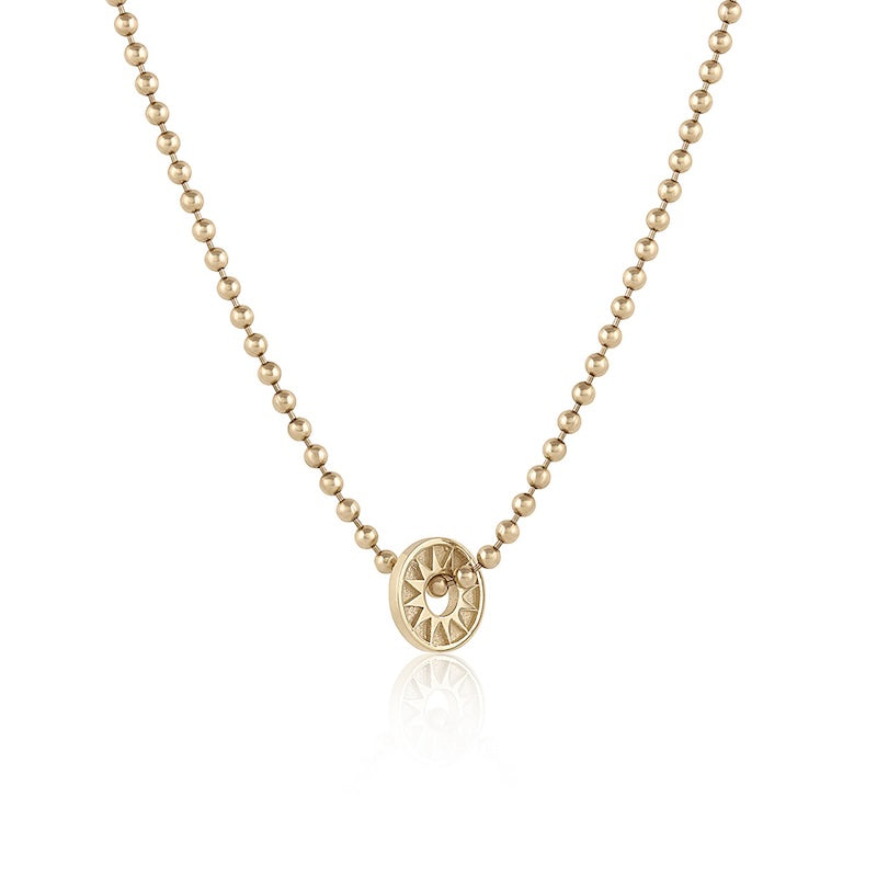Baby Star Necklace in yellow gold, front view