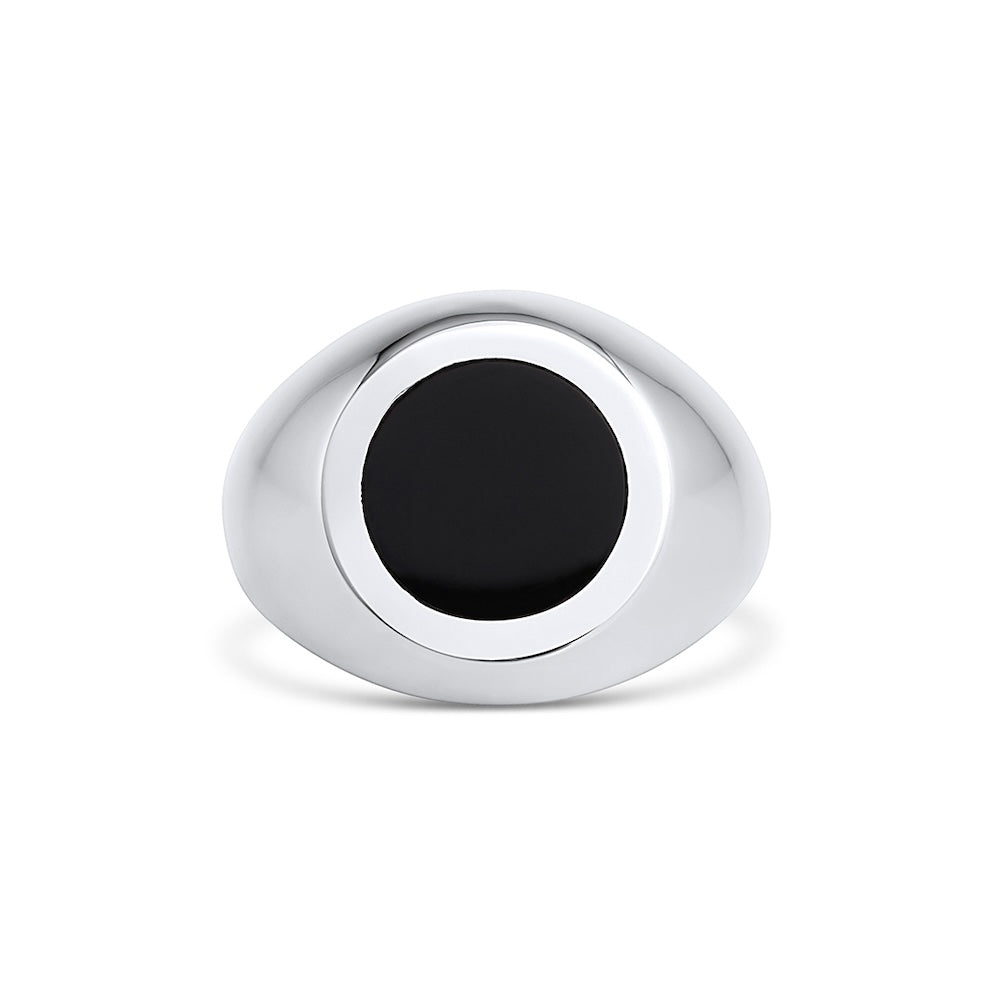 Black Hole Ring in sterling silver, front view