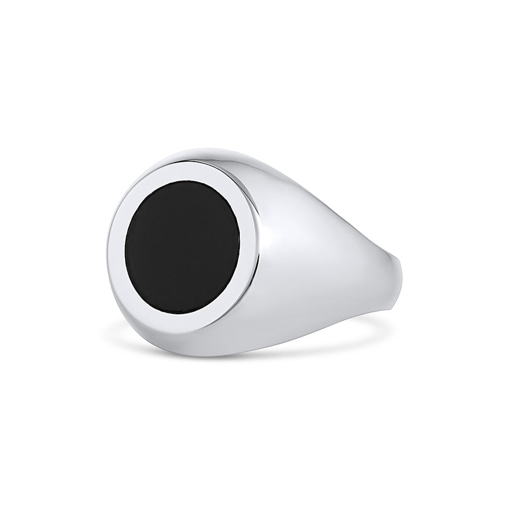 Black Hole Ring in sterling silver, side view