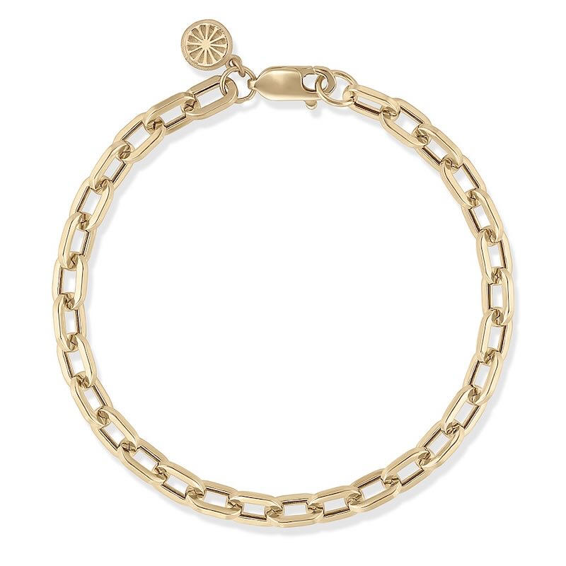 Chain Link Bracelet in yellow gold, flat view