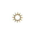 Eclipse Pavé Mini Spur Earring Charm in yellow gold with black pavé diamonds, front and side view