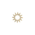 Eclipse Pavé Mini Spur Earring Charm in yellow gold with white pavé diamonds, front and side view