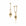 Facet Earring in yellow gold with black diamond, front and side view