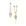 Facet Earring in yellow gold with white diamond, front and side view