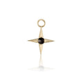 Glint Earring Charm in yellow gold with black diamond, front view
