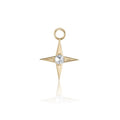 Glint Earring Charm in yellow gold with white diamond, front view