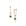 Inverted Diamond Spur Earring in yellow gold with black diamond, front and side view