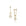 Inverted Diamond Spur Earring in yellow gold with white diamond, front and side view