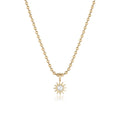 Inverted Diamond Spur Pendant in yellow gold with white diamond, front view