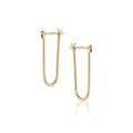 Latch Earring in yellow gold, front and side view