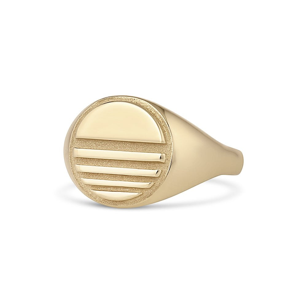 Lost Sun Ring in yellow gold, side view