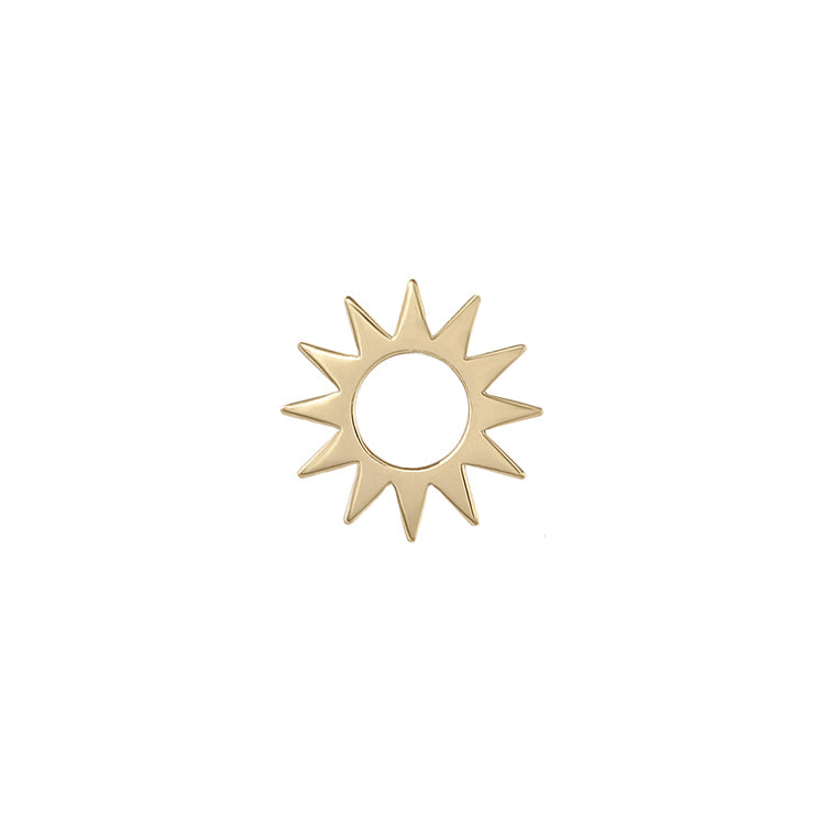 Mini Spur Earring Charm in yellow gold, front view