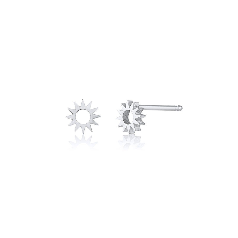 Mini Spur Stud in sterling silver, front and side view