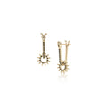 Pavé Baby Spur Earring in yellow gold with black pavé diamonds, front and side view