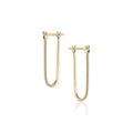 Pavé Latch Earring in yellow gold with white pavé diamonds, front and side view
