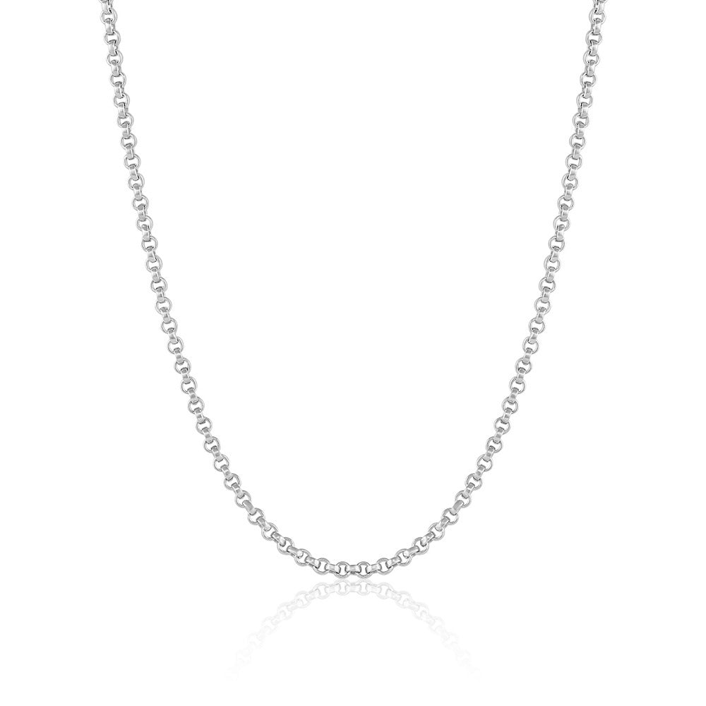 Rolo Chain in sterling silver, front view