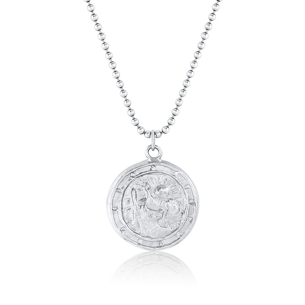Saint Christopher Pendant in sterling silver, front view