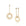 Spur Earring in yellow gold, front and side view