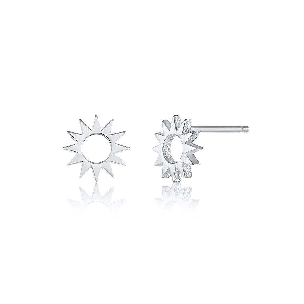 Spur Stud in sterling silver, front and side view