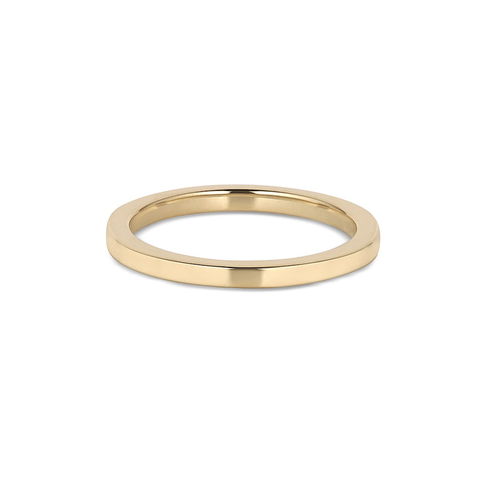 Square Band in yellow gold, front view