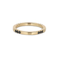 Square Diamond Band in yellow gold with black diamonds, front view