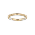 Square Diamond Band in yellow gold with white diamonds, front view