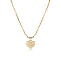 Twin Flame Pendant in yellow gold with white diamond, front view