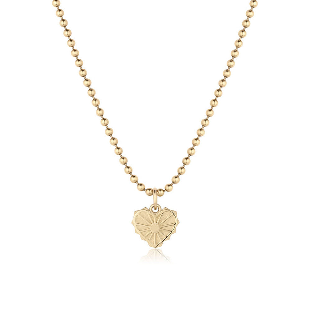Twin Flame Pendant in yellow gold, front view